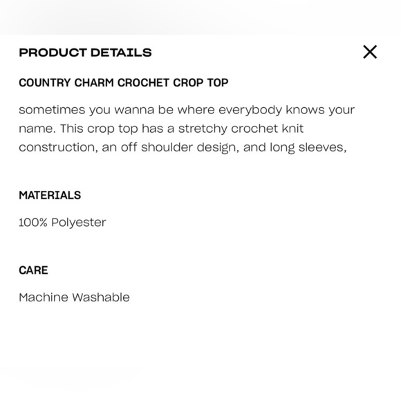 NWT Medium Dolls Kill Sugar Thrillz Country Charm Crotchet Crop Top Long Sleeves - Picture 11 of 13